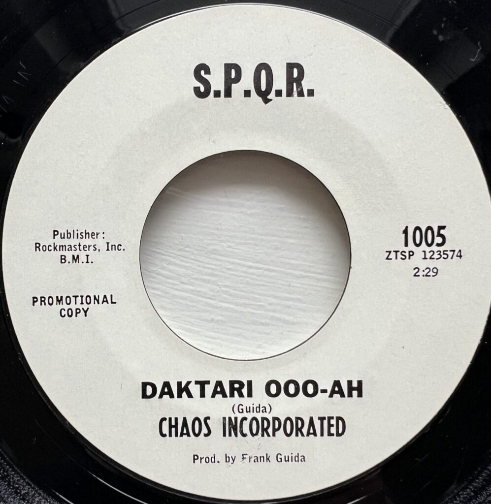 CHAOS INCORPORATED – Daktari Ooo-ah (SPQR 1005 US 1967) 7”