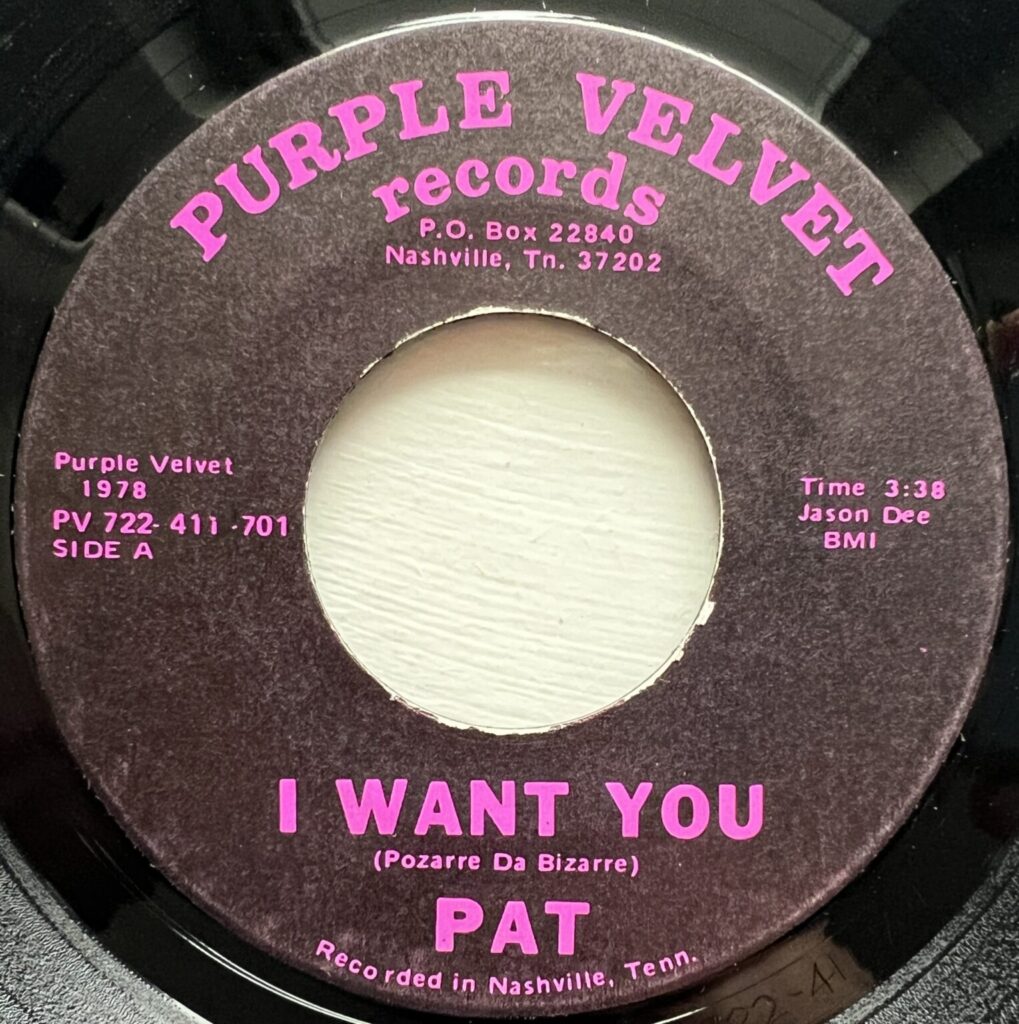 PAT – I Want You (Purple Velvet PV 722 411 -701 US 1978) 7”